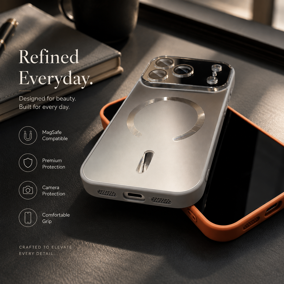 Premium iPhone Case MagSafe Compatible Magnetic Matte Glass Camera Protection Shockproof PC TPU Anti Fingerprint Slim Wireless Charging Cover