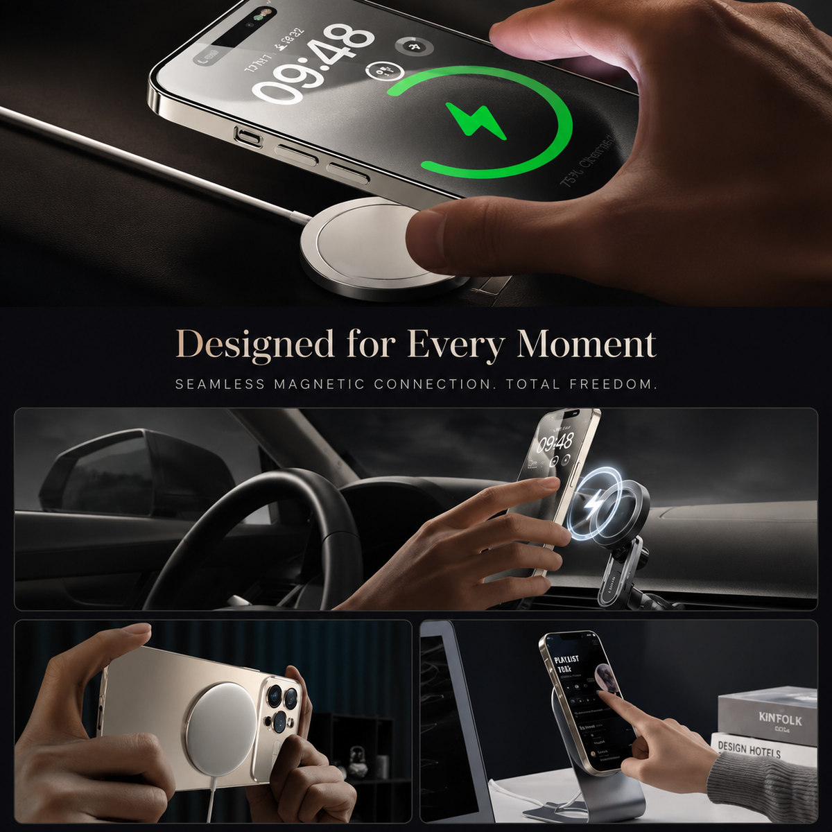 Premium iPhone Case MagSafe Compatible Magnetic Shockproof Matte Protective Cover PC TPU Camera Lens Protection Anti Fingerprint Slim Full Coverage Pro