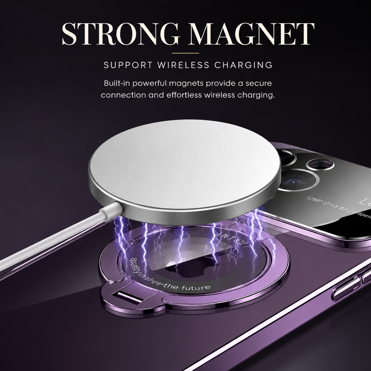 Premium iPhone Case MagSafe Compatible Matte Ring Stand Shockproof Protective Cover Hard PC Camera Lens Protection Ultra Thin Slim Design