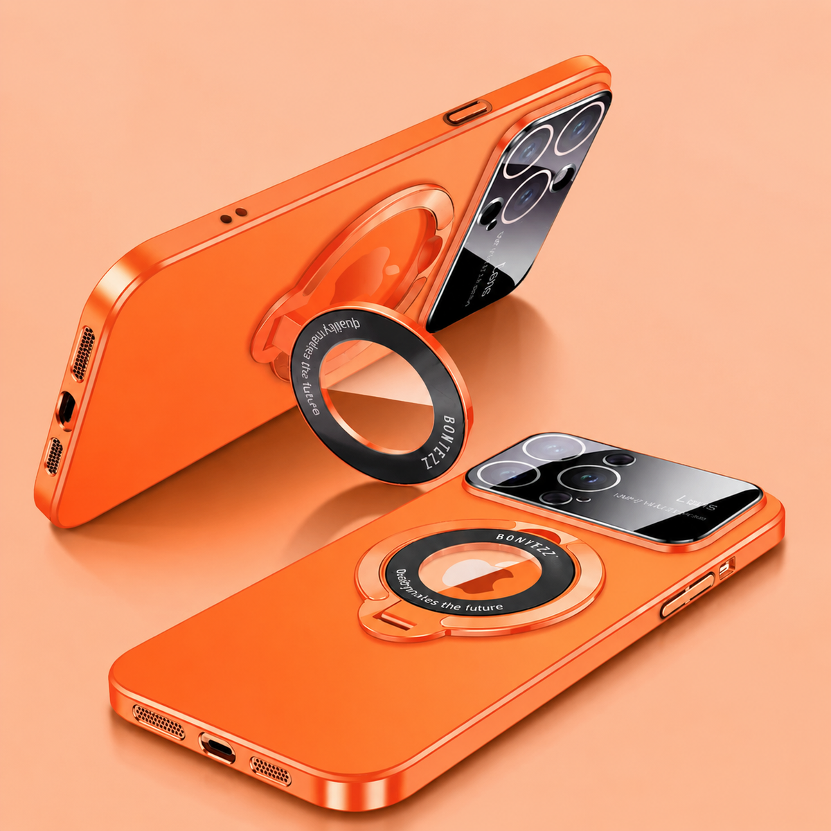 Premium iPhone Case MagSafe Compatible Matte Ring Stand Shockproof Protective Cover Hard PC Camera Lens Protection Ultra Thin Slim Design