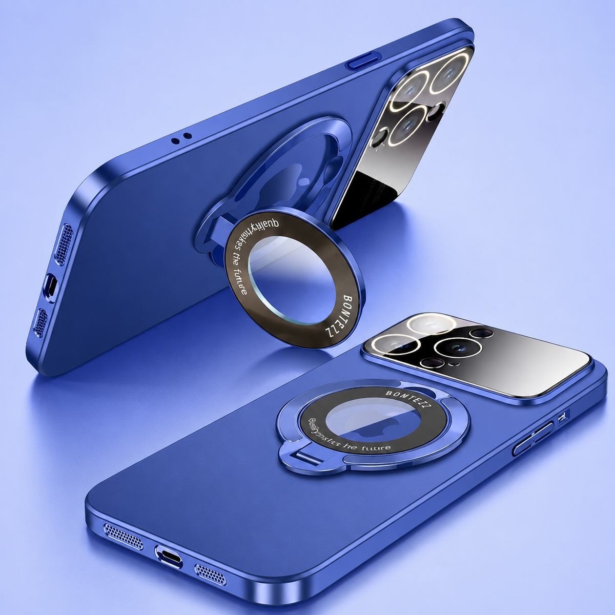 Premium iPhone Case MagSafe Compatible Matte Ring Stand Shockproof Protective Cover Hard PC Camera Lens Protection Ultra Thin Slim Design