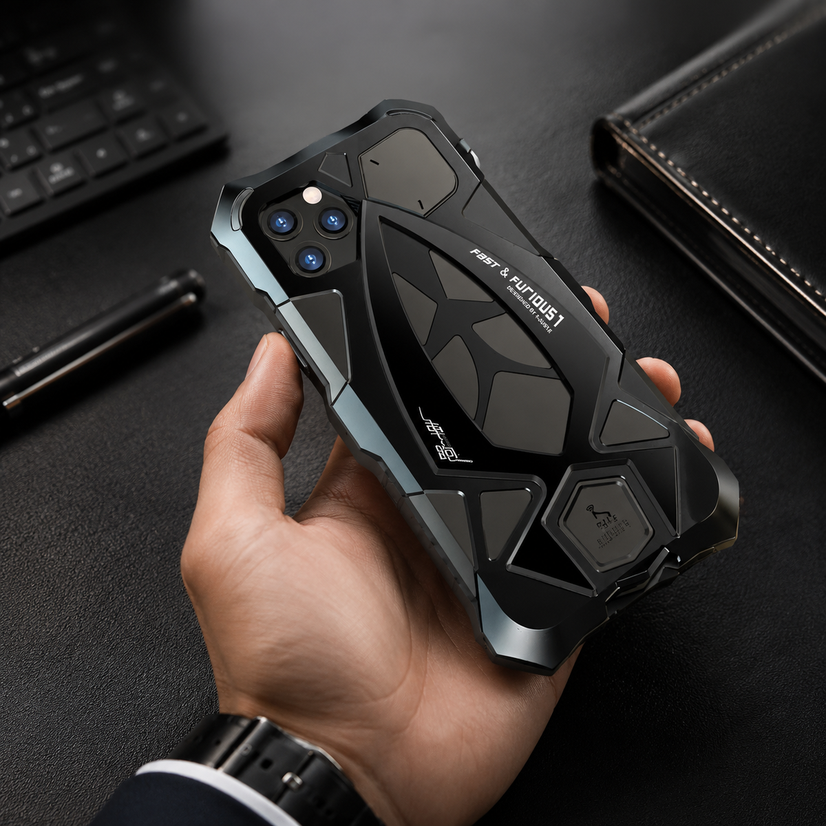 Premium iPhone Case MagSafe Compatible Metal Armor Frame Shockproof TPU Interior Camera Guard Ultra Thin Magnetic Protective Cover Full Protection