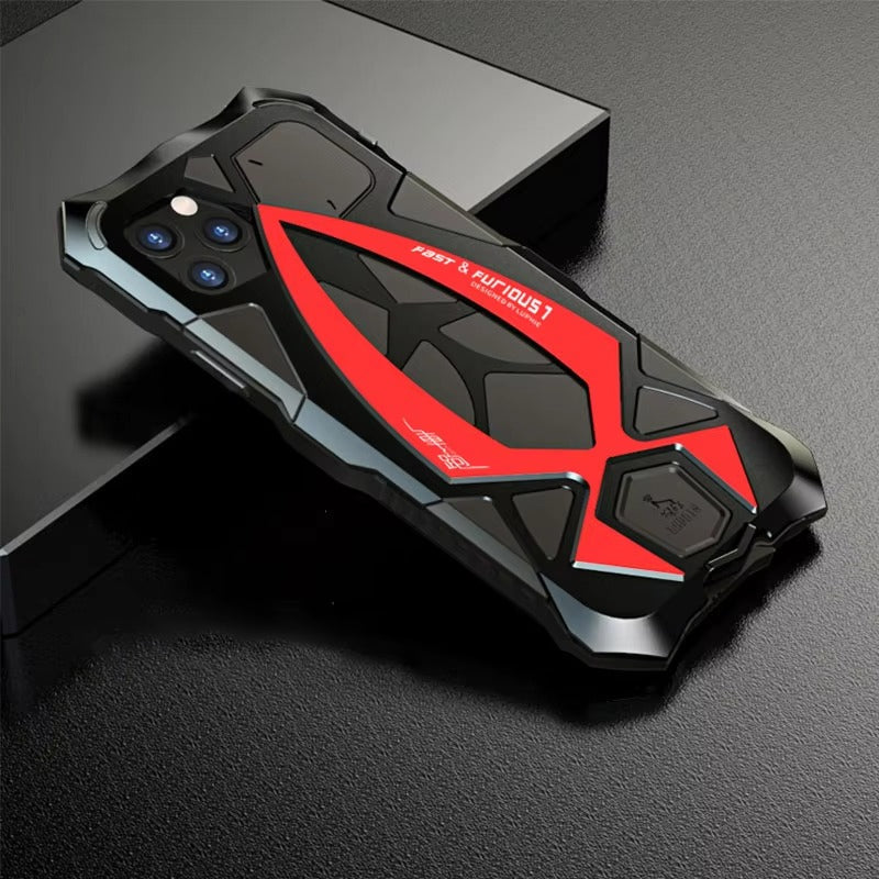 Premium iPhone Case MagSafe Compatible Metal Armor Frame Shockproof TPU Interior Camera Guard Ultra Thin Magnetic Protective Cover Full Protection