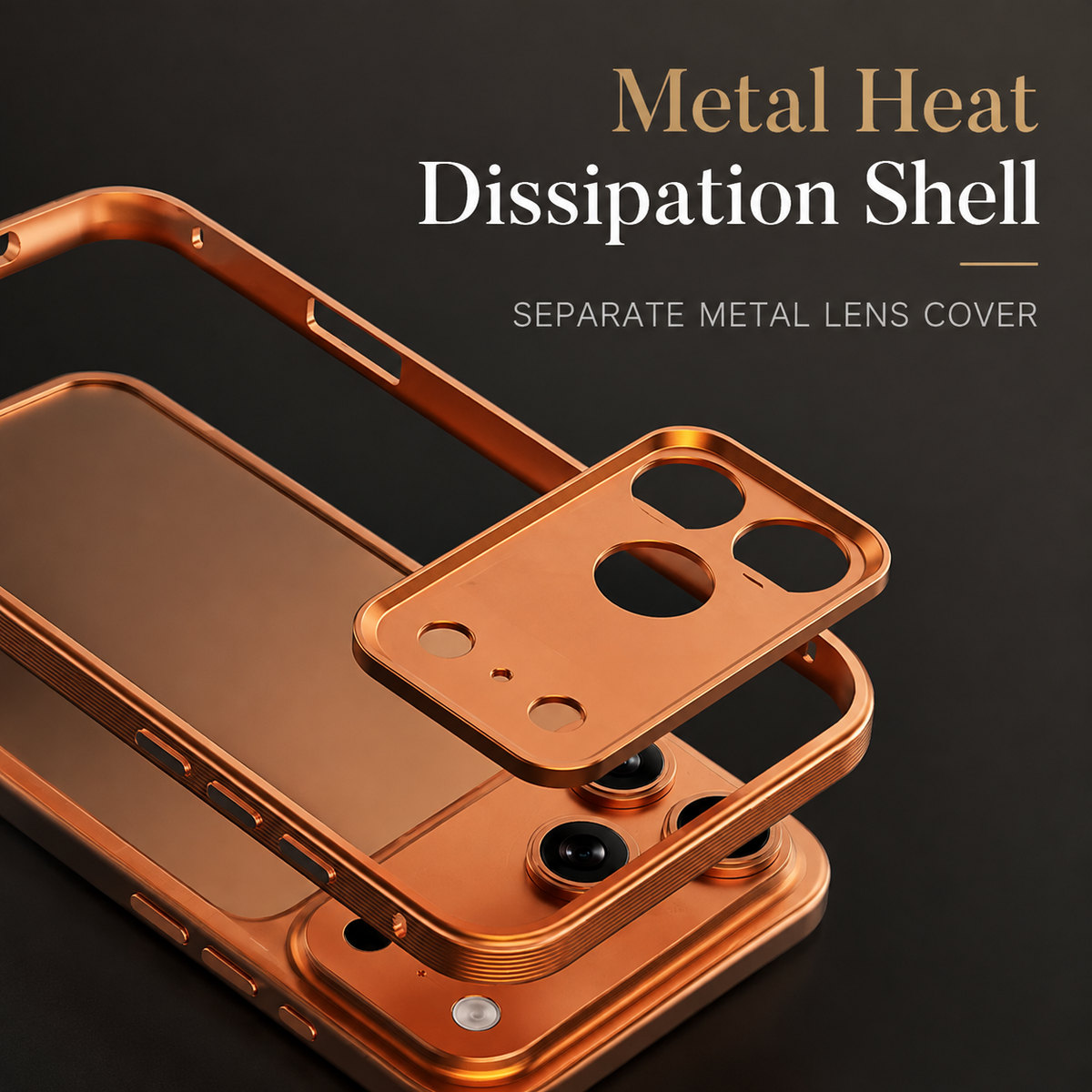 Premium iPhone Case MagSafe Compatible Metal Frame Shockproof Protective Cover Heat Dissipation Anti Slip Grip Camera Lens Guard Slim Lightweight Design