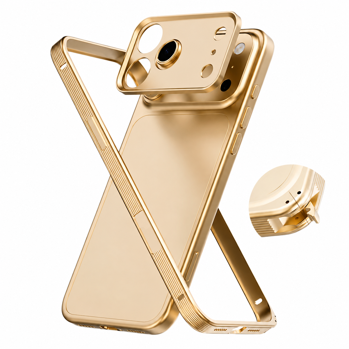 Premium iPhone Case MagSafe Compatible Metal Frame Shockproof Protective Cover Heat Dissipation Anti Slip Grip Camera Lens Guard Slim Lightweight Design