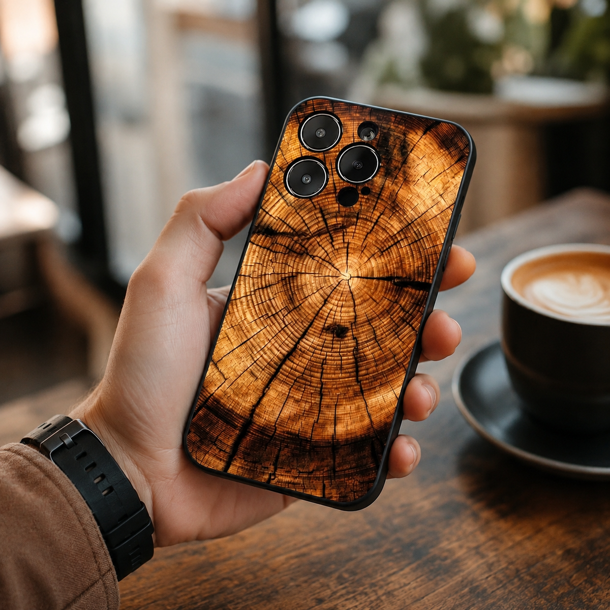 Premium iPhone Case MagSafe Compatible Natural Wood Protective Cover Shockproof TPU Bumper Camera Lens Guard Anti Scratch Slim Lightweight Design