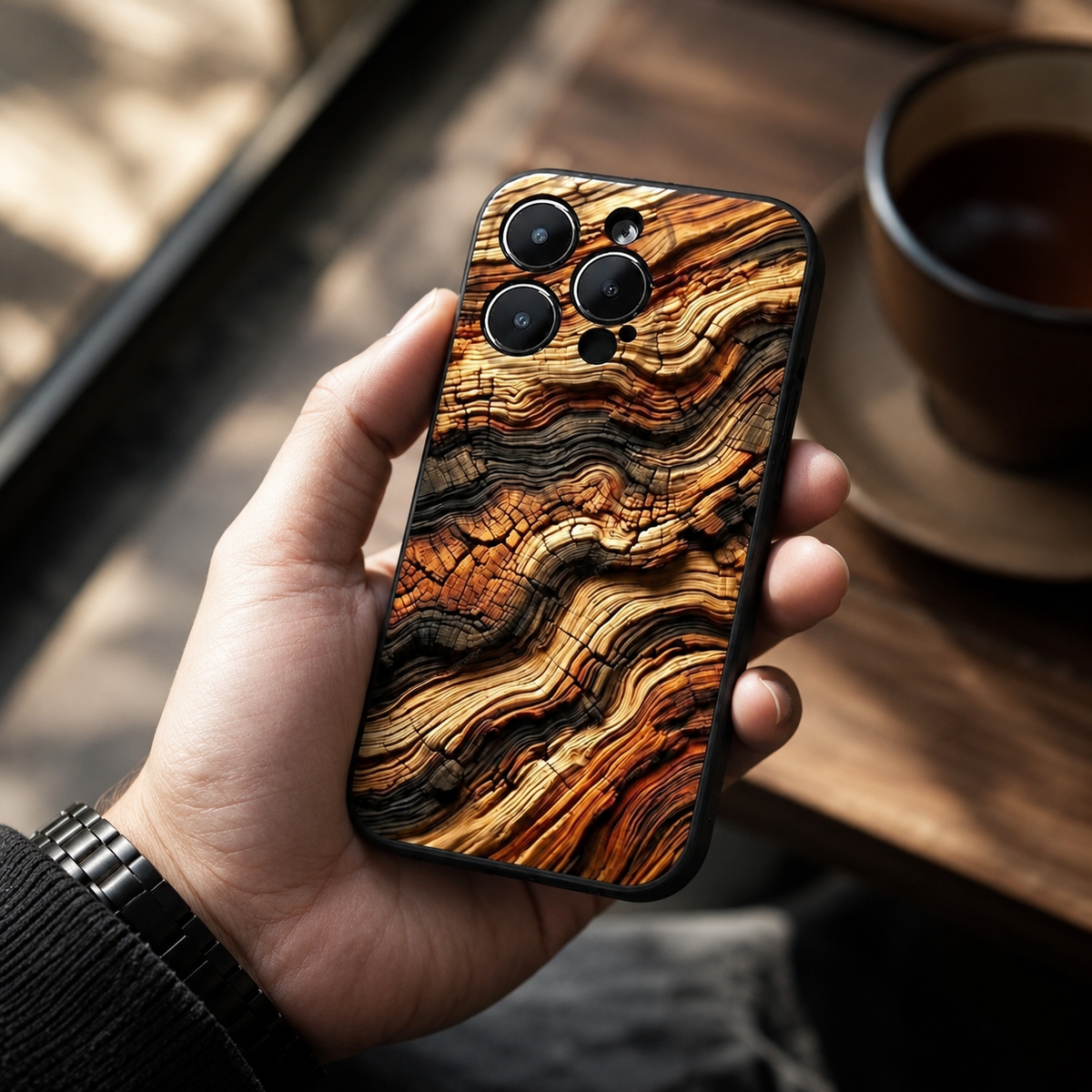 Premium iPhone Case MagSafe Compatible Natural Wood Protective Cover Shockproof TPU Bumper Camera Lens Guard Anti Scratch Slim Lightweight Design