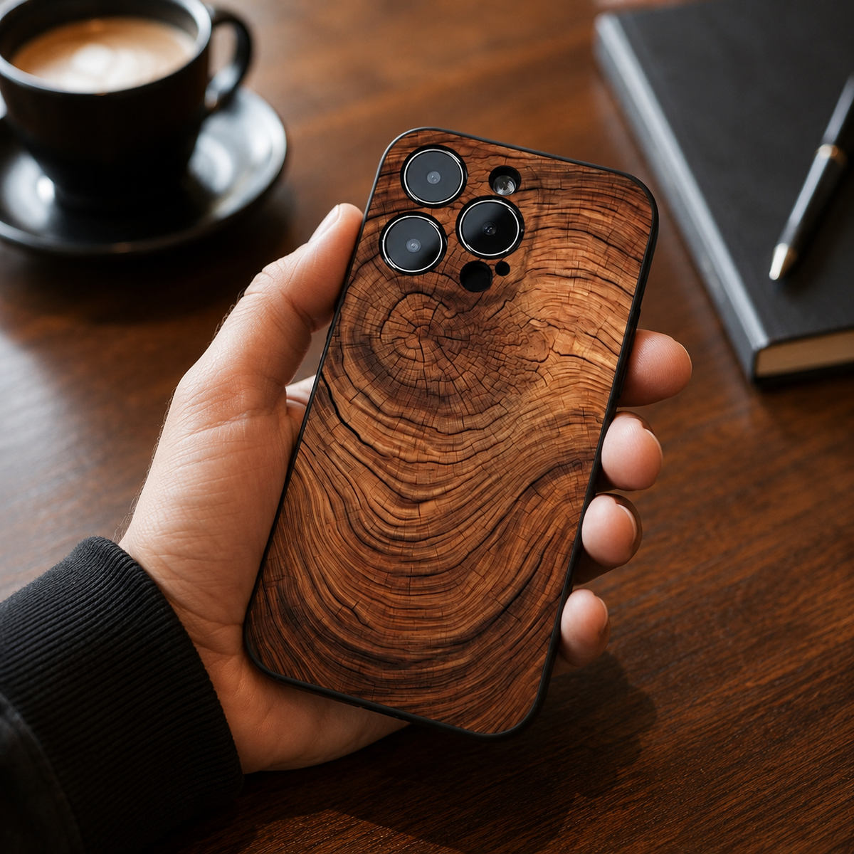 Premium iPhone Case MagSafe Compatible Natural Wood Protective Cover Shockproof TPU Bumper Camera Lens Guard Anti Scratch Slim Lightweight Design