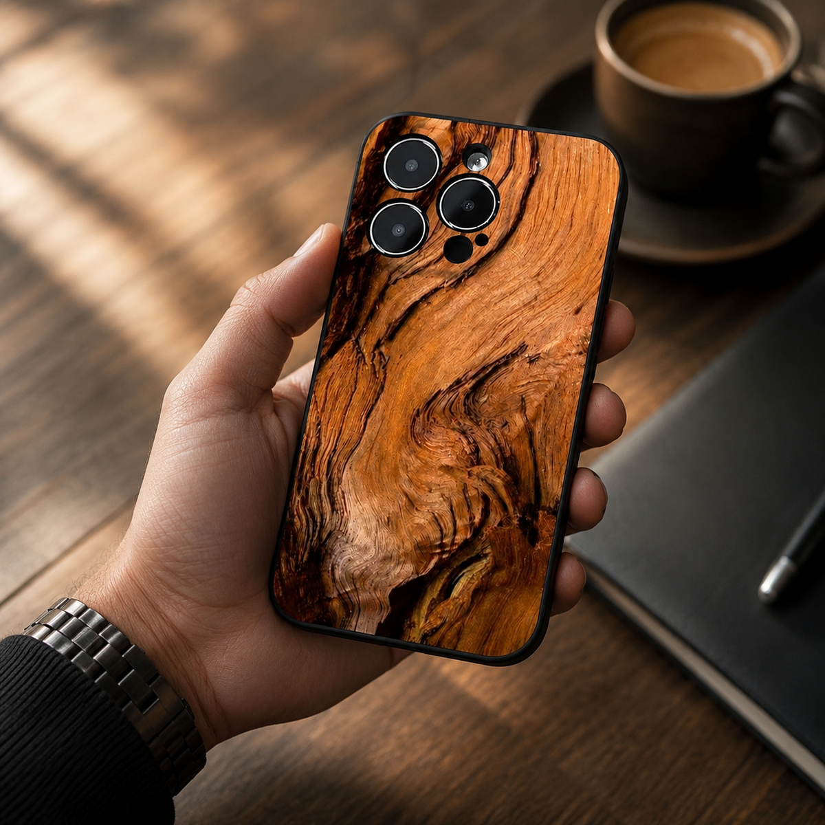 Premium iPhone Case MagSafe Compatible Natural Wood Protective Cover Shockproof TPU Bumper Camera Lens Guard Anti Scratch Slim Lightweight Design