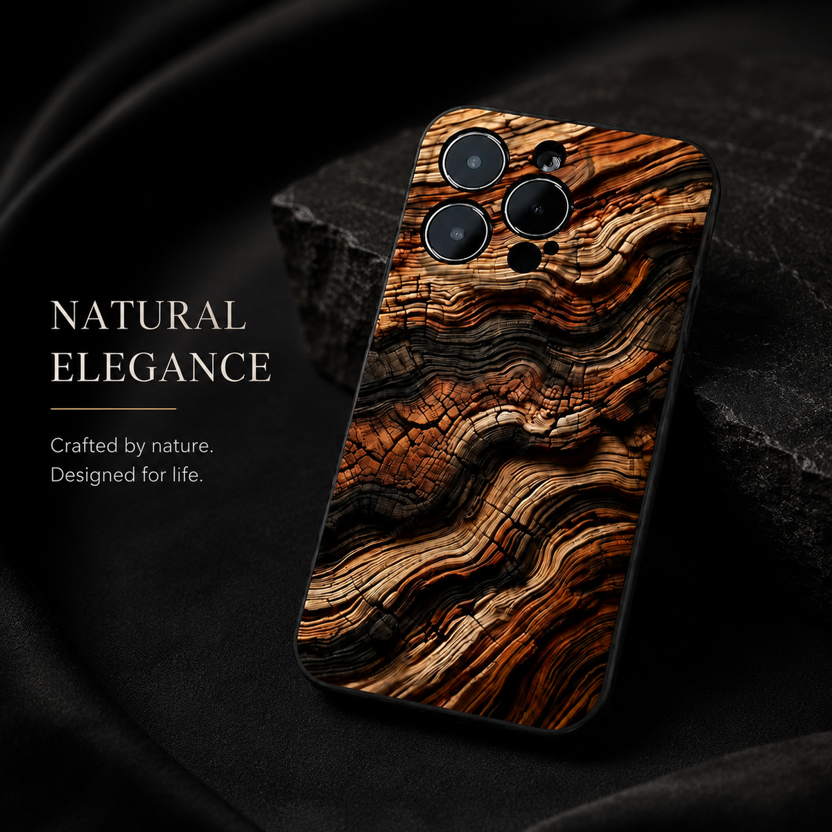 Premium iPhone Case MagSafe Compatible Natural Wood Protective Cover Shockproof TPU Bumper Camera Lens Guard Anti Scratch Slim Lightweight Design