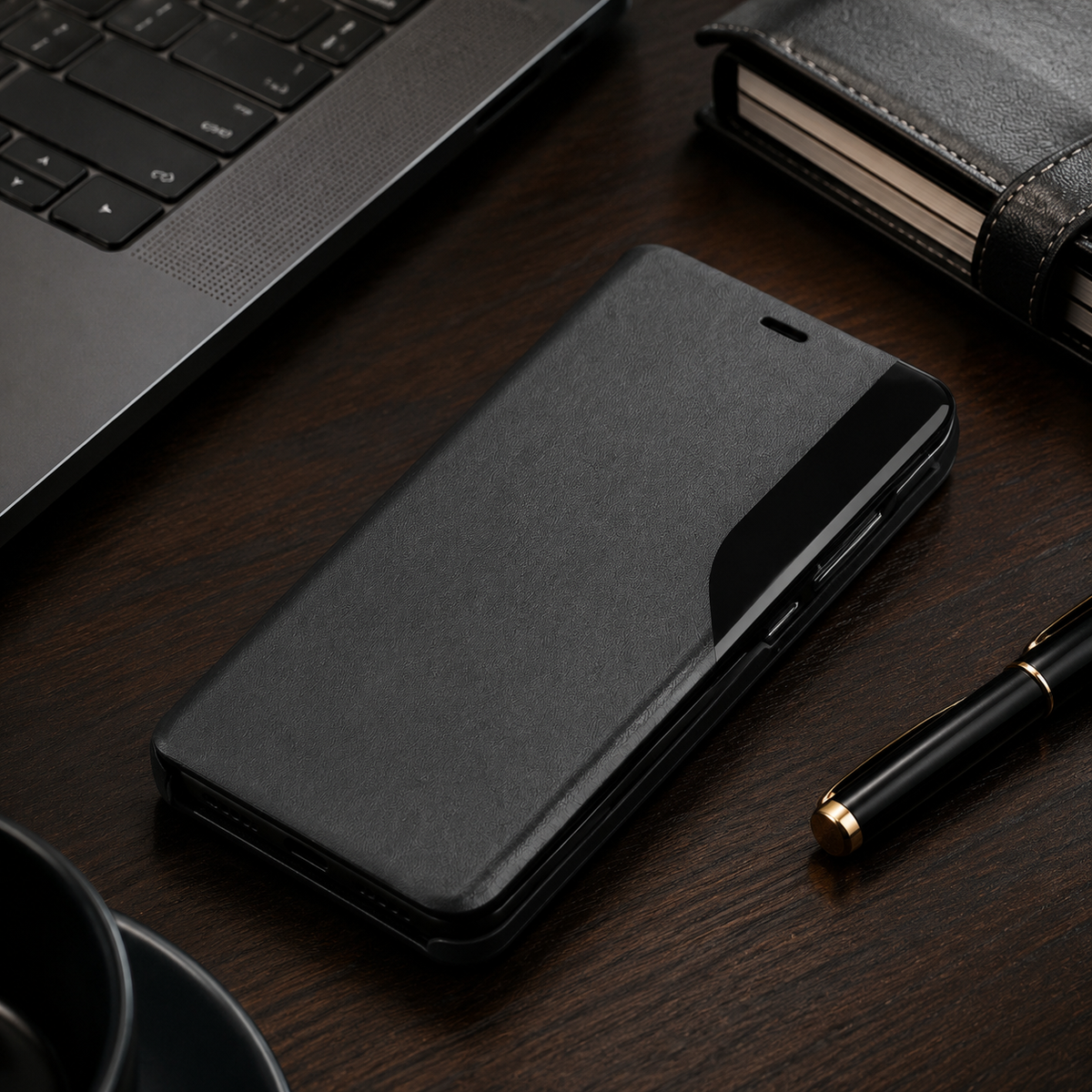 Premium iPhone Case MagSafe Compatible PU Leather Flip Wallet Card Holder Kickstand Magnetic Closure Shockproof Full Body Protection Cover