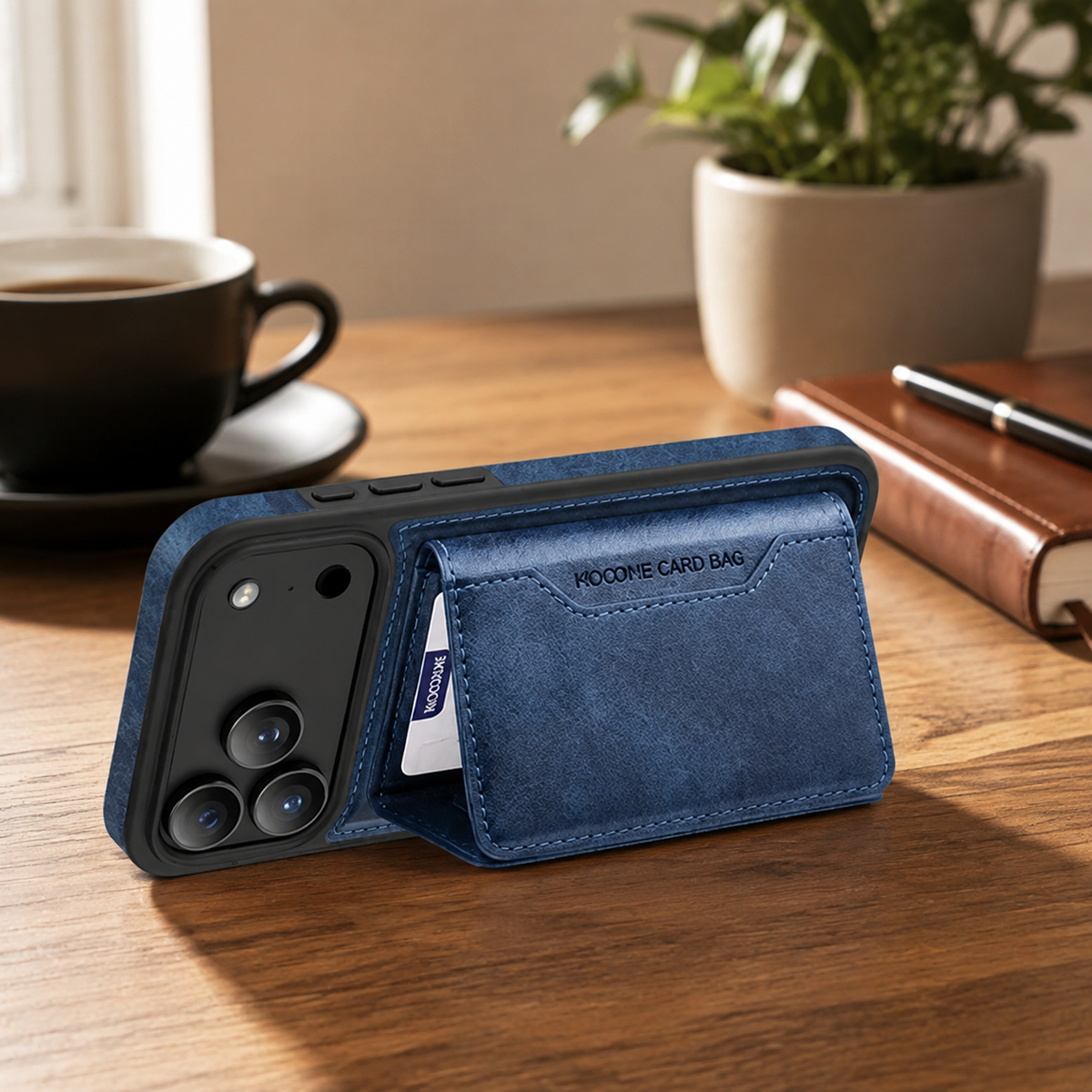 Premium iPhone Case MagSafe Compatible PU Leather Wallet Card Holder Shockproof TPU PC Magnetic Anti Scratch Anti Fingerprint Non Slip Slim Cover Case