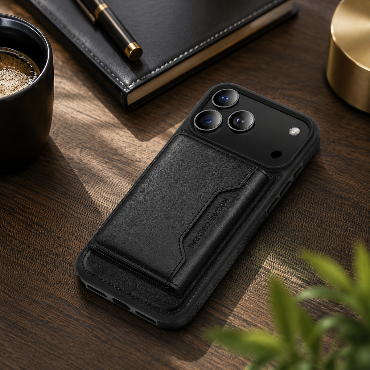 Premium iPhone Case MagSafe Compatible PU Leather Wallet Card Holder Shockproof TPU PC Magnetic Anti Scratch Anti Fingerprint Non Slip Slim Cover Case