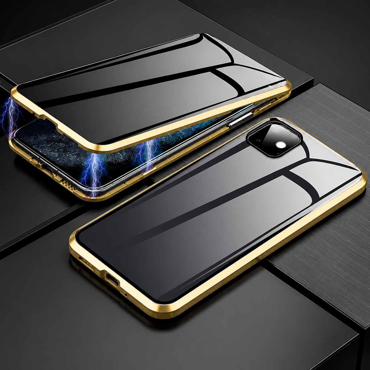 Premium iPhone Case MagSafe Compatible Privacy Screen Tempered Glass Shockproof 360 Full Body Camera Lens Protection Slim Design Anti Scratch