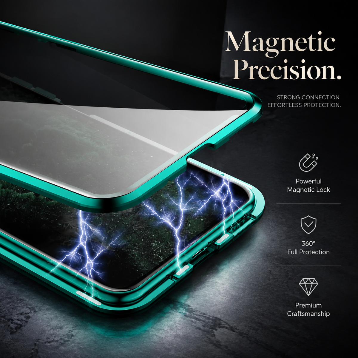 Premium iPhone Case MagSafe Compatible Privacy Screen Tempered Glass Shockproof 360 Full Body Camera Lens Protection Slim Design Anti Scratch