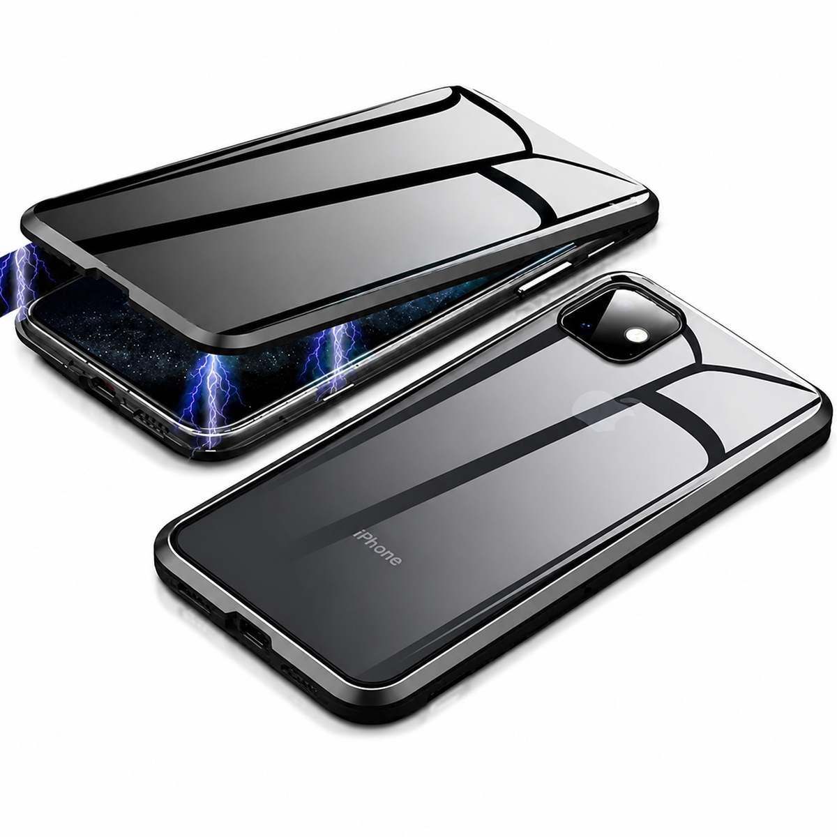 Premium iPhone Case MagSafe Compatible Privacy Screen Tempered Glass Shockproof 360 Full Body Camera Lens Protection Slim Design Anti Scratch