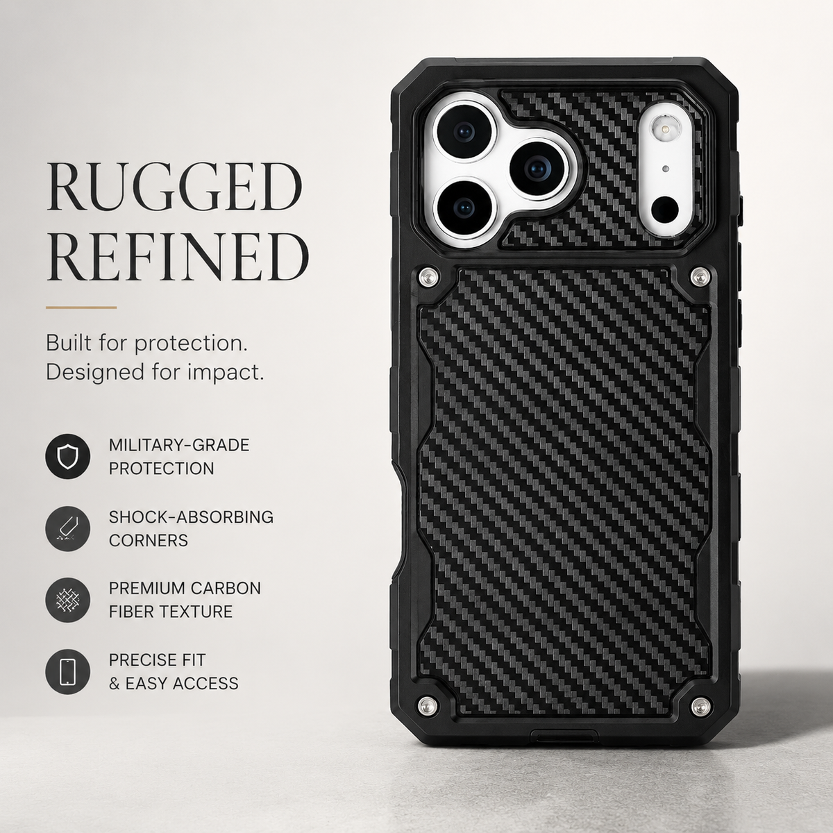Premium iPhone Case MagSafe Compatible Rugged Heavy Duty Shockproof Cover Anti-Slip Grip Military Grade Drop Protection Slim Durable Protective Design