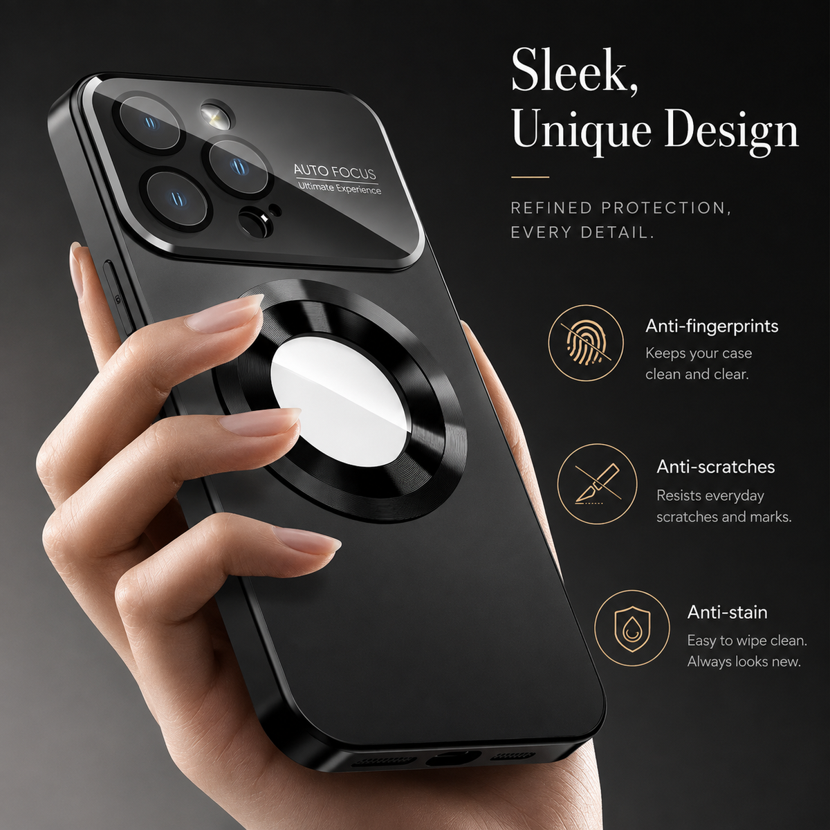 Premium iPhone Case MagSafe Compatible Shockproof Glass Back Cover Camera Protection Slim Magnetic Anti Fingerprint Raised Edge Protective Case