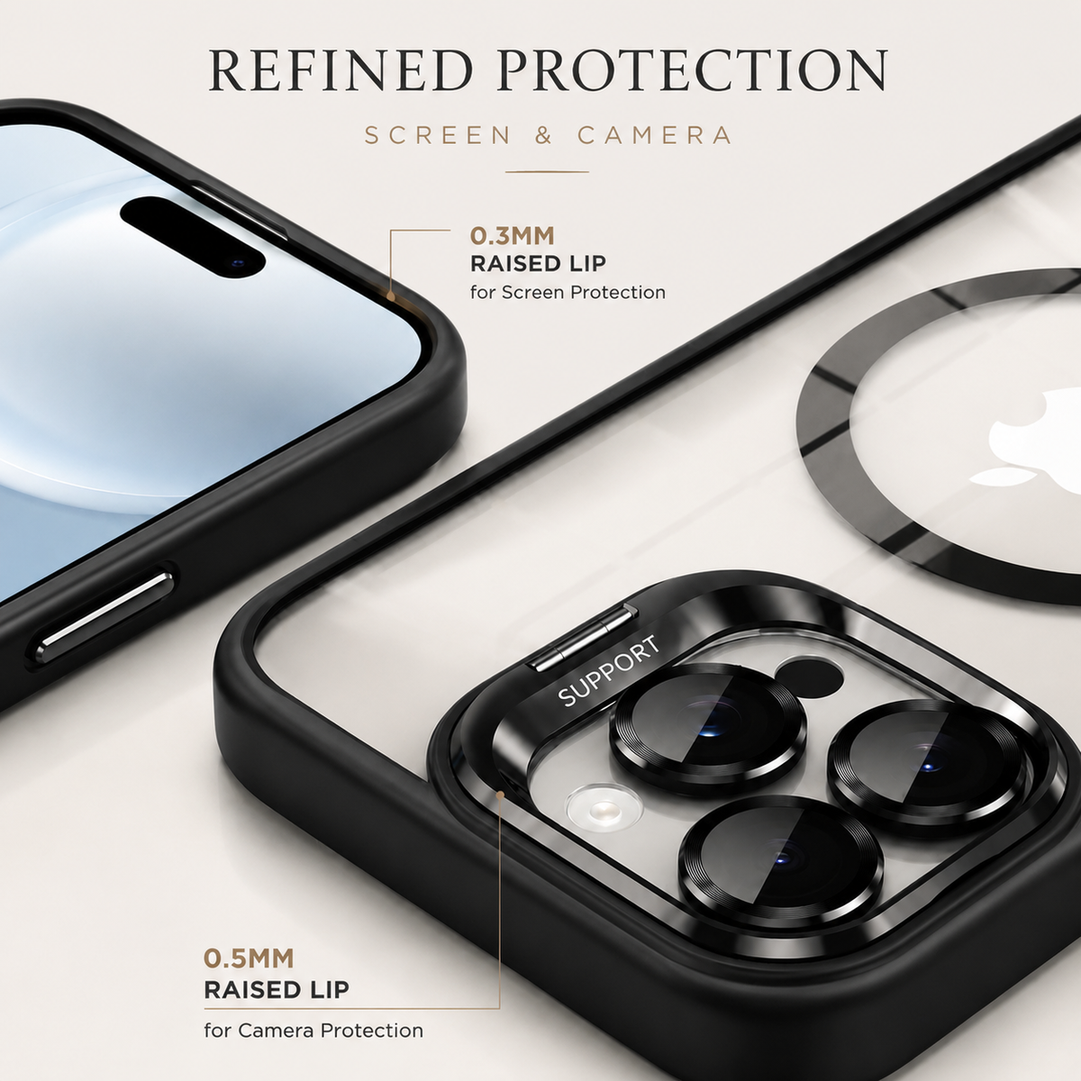 Premium iPhone Case MagSafe Compatible Shockproof Magnetic Protective Cover Bumper Full Body Camera Lens Guard Anti Scratch Slim Durable Design Modern