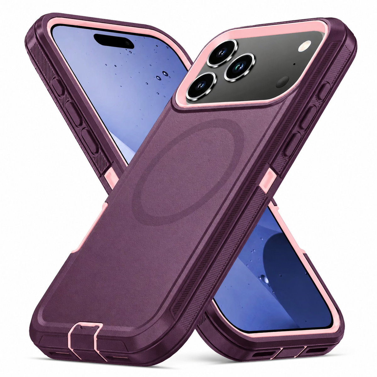 Premium iPhone Case MagSafe Compatible Shockproof PC TPU Armor Anti Slip Dual Layer Defender Heavy Duty Anti Scratch Protective Cover