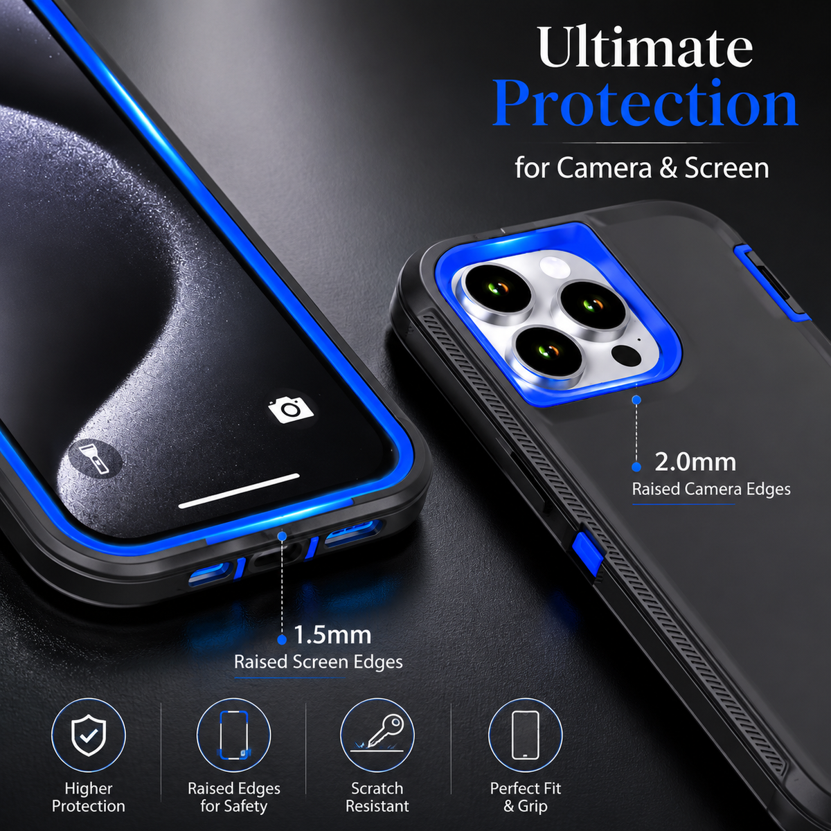 Premium iPhone Case MagSafe Compatible Shockproof PC TPU Armor Anti Slip Dual Layer Defender Heavy Duty Anti Scratch Protective Cover