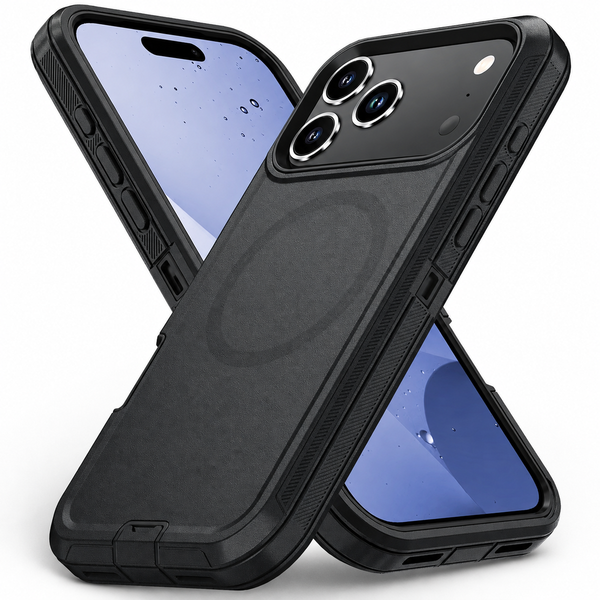 Premium iPhone Case MagSafe Compatible Shockproof PC TPU Armor Anti Slip Dual Layer Defender Heavy Duty Anti Scratch Protective Cover