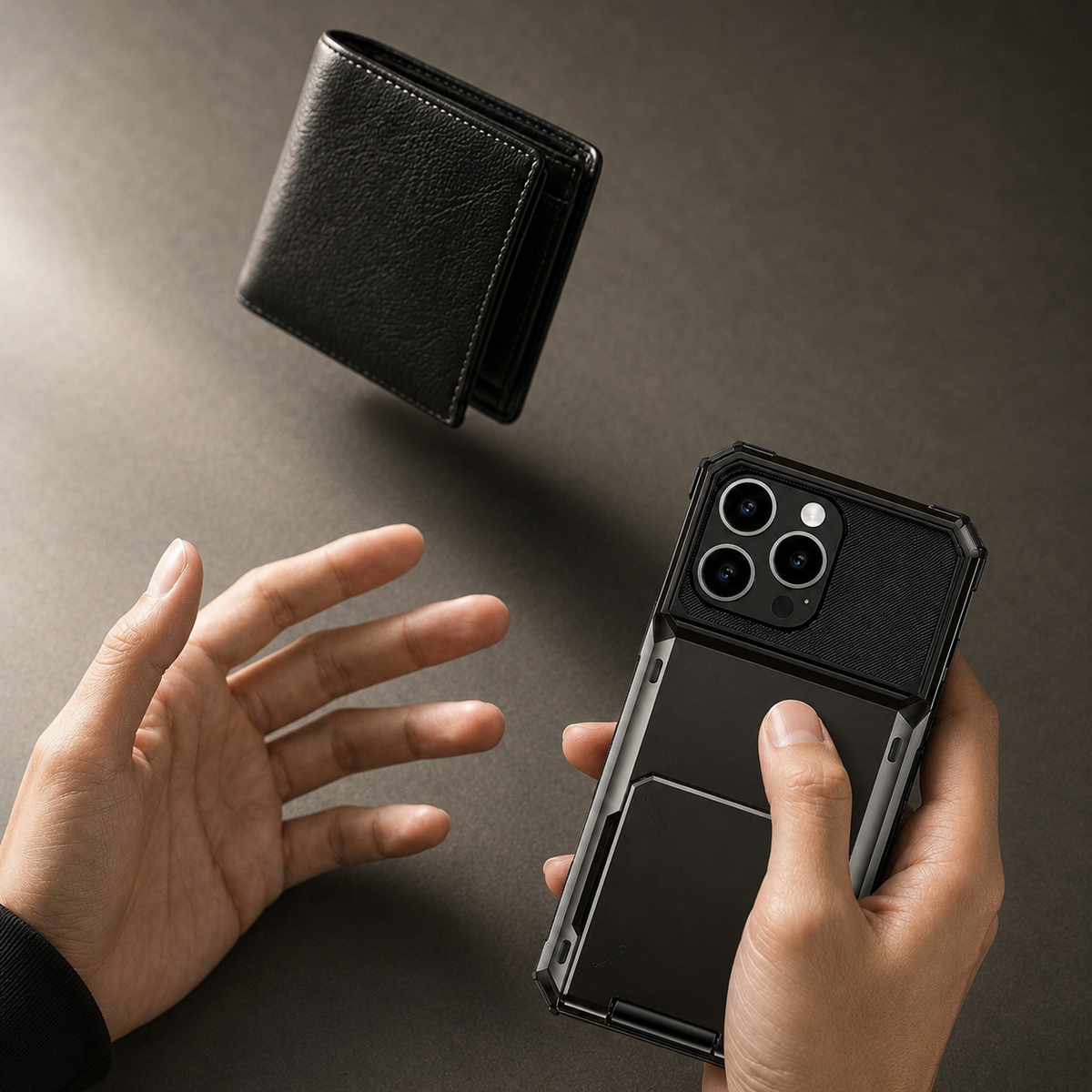 Premium iPhone Case MagSafe Compatible Slide Wallet Card Holder Armor Cover Shockproof Anti Scratch Non Slip Slim Professional Full Protection Durable