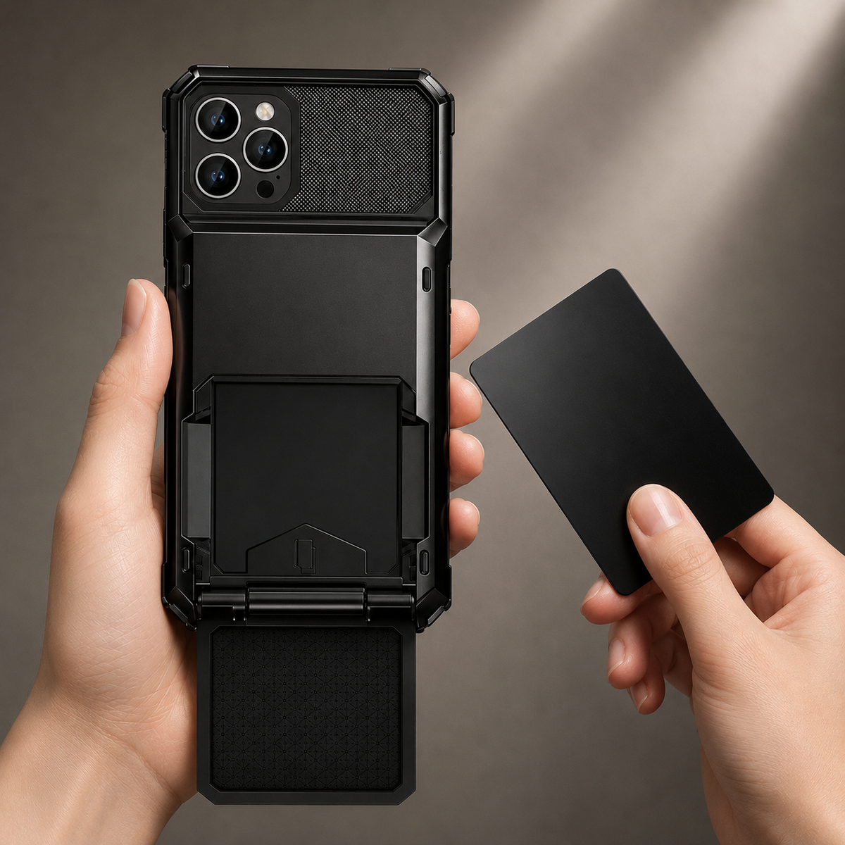Premium iPhone Case MagSafe Compatible Slide Wallet Card Holder Armor Cover Shockproof Anti Scratch Non Slip Slim Professional Full Protection Durable