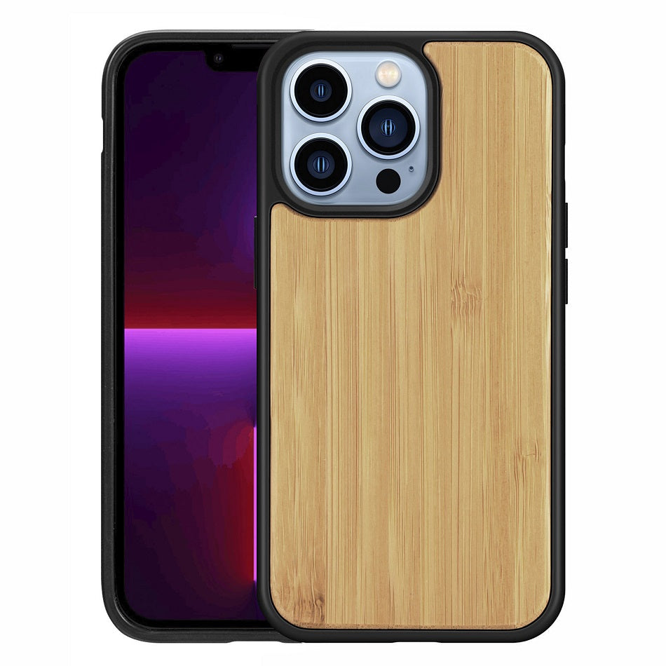 Premium iPhone Case MagSafe Compatible Solid Bamboo Wood Shockproof Hard Back Camera Lens Protection Slim Natural Design Lightweight Protective Cover