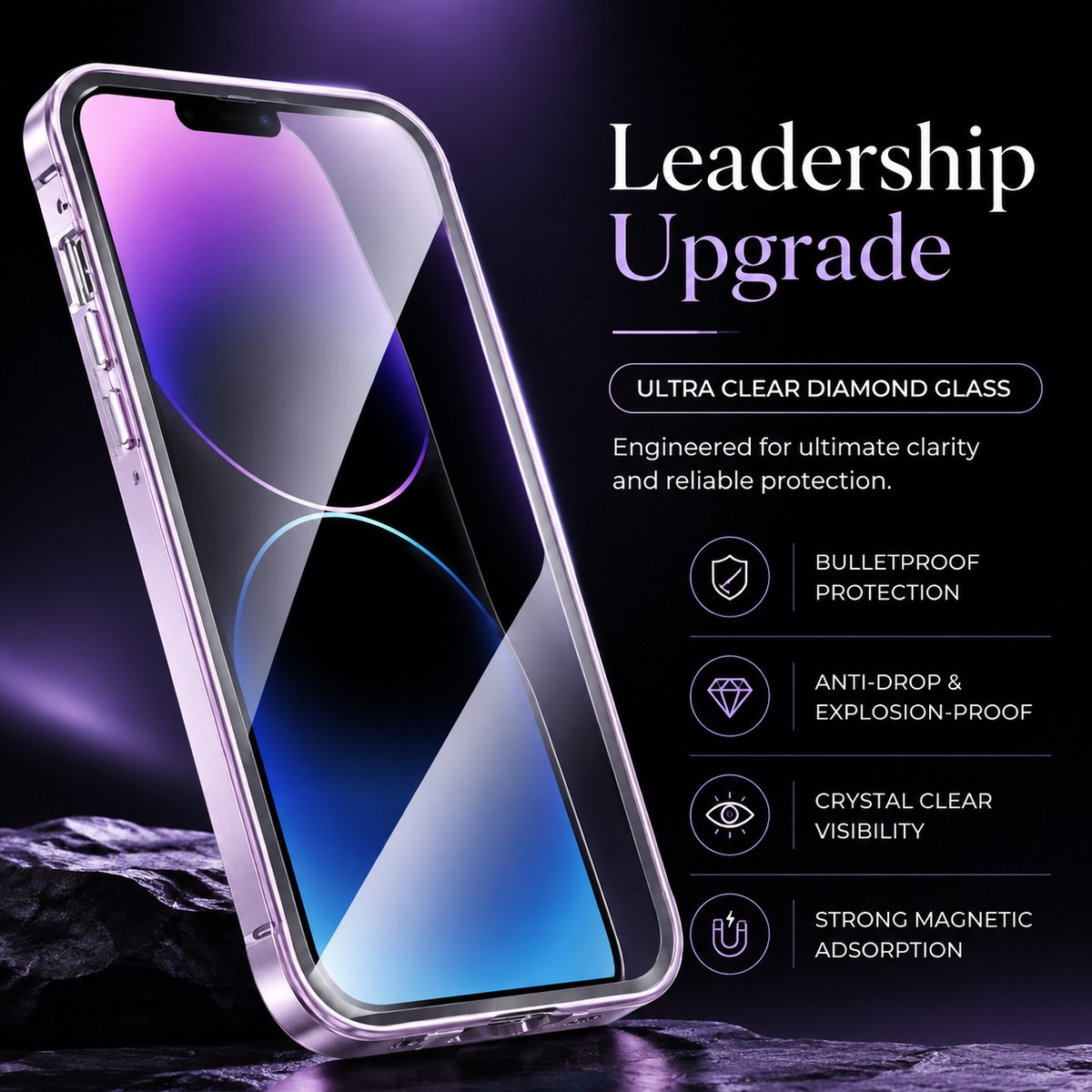 Premium iPhone Case MagSafe Compatible Tempered Glass Metal Frame Shockproof Full Body Protective Cover Camera Lens Protection Slim Sealed Design