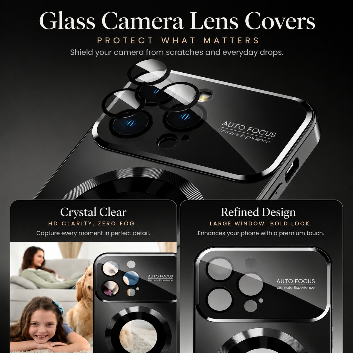 Premium iPhone Case MagSafe Compatible Tempered Glass Protective Cover Shockproof Anti Scratch Camera Lens Guard Slim Light Full Coverage Matte Finish