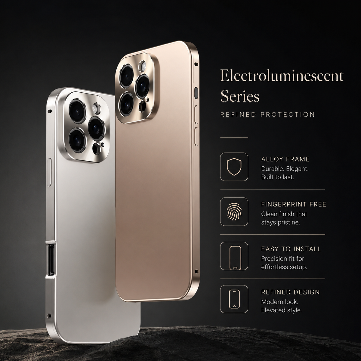 Premium iPhone Case MagSafe Compatible Titanium Alloy Magnetic Frame Ultra Thin Frosted Back Camera Lens Protection Shockproof Anti Fingerprint Slim Cover