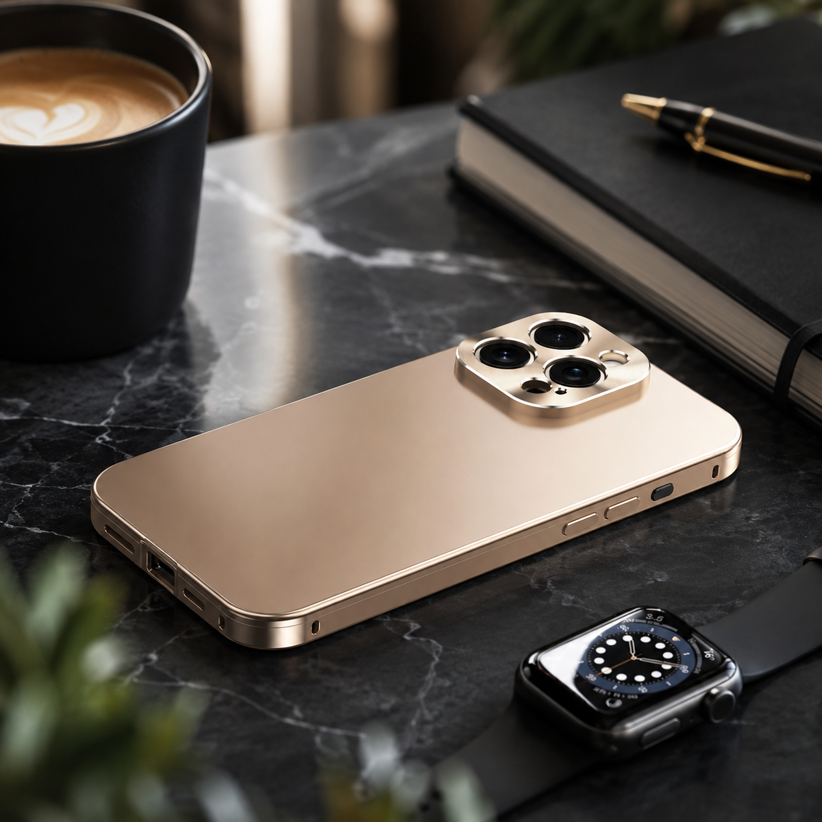Premium iPhone Case MagSafe Compatible Titanium Alloy Magnetic Frame Ultra Thin Frosted Back Camera Lens Protection Shockproof Anti Fingerprint Slim Cover