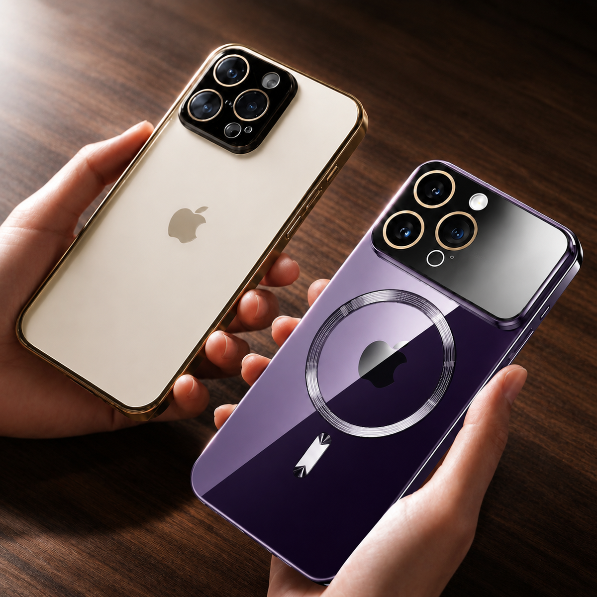 Premium iPhone Case MagSafe Compatible Transparent Acrylic Protective Cover Shockproof Tempered Camera Lens Guard Anti Scratch Slim Clear Coverage Fit