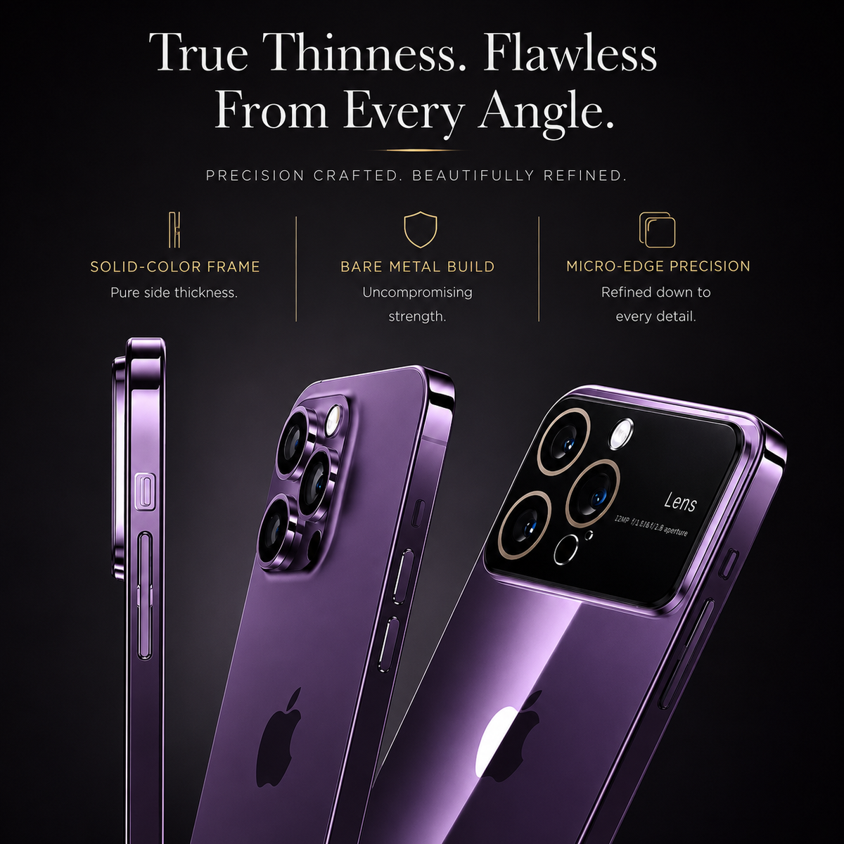 Premium iPhone Case MagSafe Compatible Transparent Acrylic Protective Cover Shockproof Tempered Camera Lens Guard Anti Scratch Slim Clear Coverage Fit