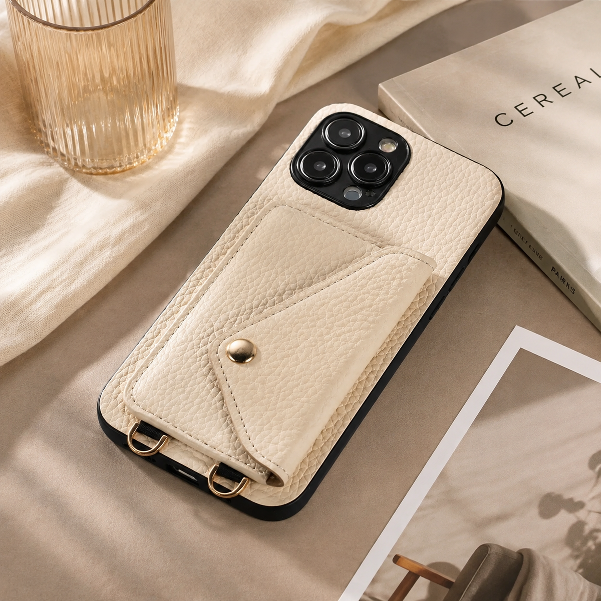 Premium iPhone Case MagSafe Crossbody Leather Wallet Card Holder Strap Shockproof Camera Protection Slim Magnetic Protective Cover Full Design Everyday