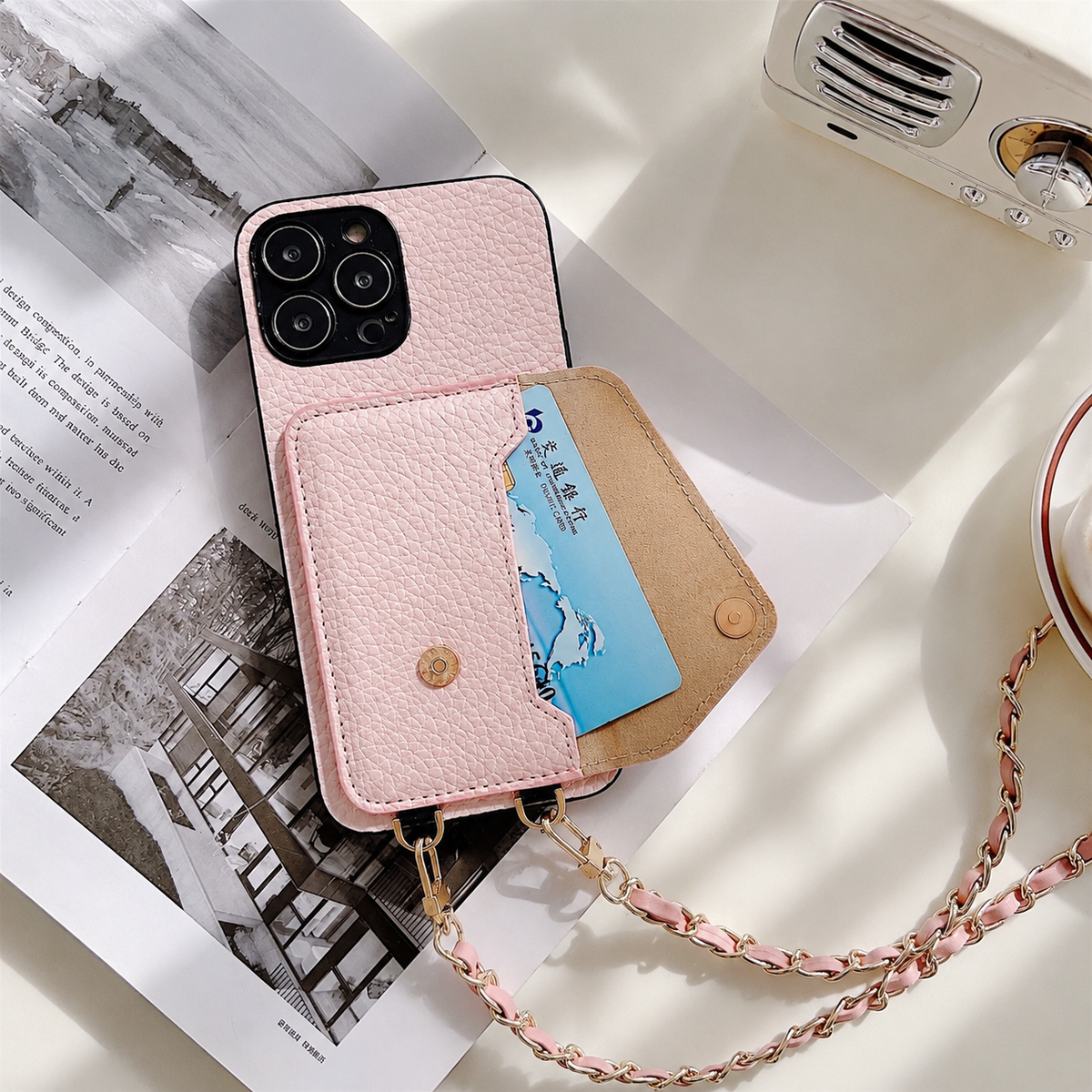 Premium iPhone Case MagSafe Crossbody Leather Wallet Card Holder Strap Shockproof Camera Protection Slim Magnetic Protective Cover Full Design Everyday