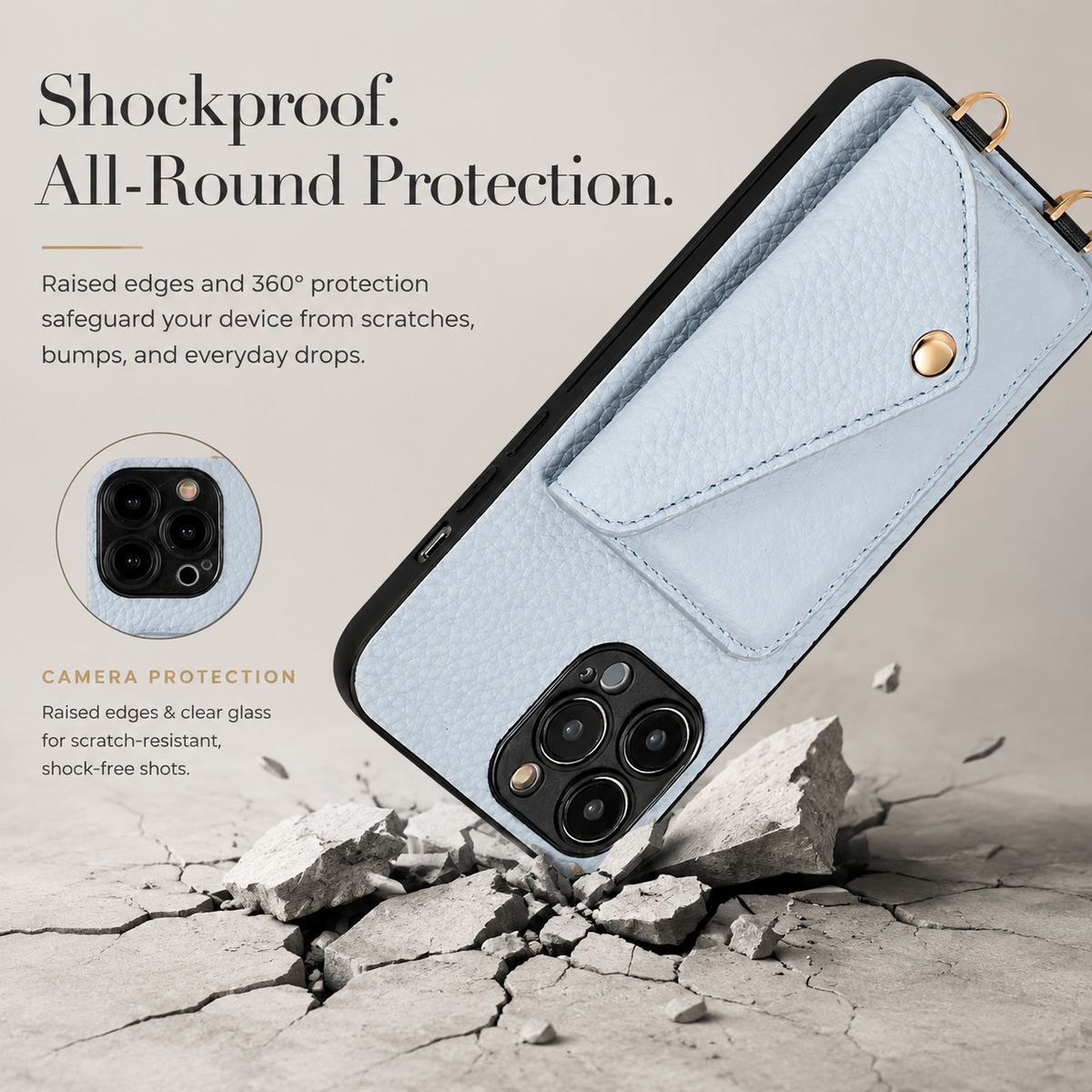 Premium iPhone Case MagSafe Crossbody Leather Wallet Card Holder Strap Shockproof Camera Protection Slim Magnetic Protective Cover Full Design Everyday