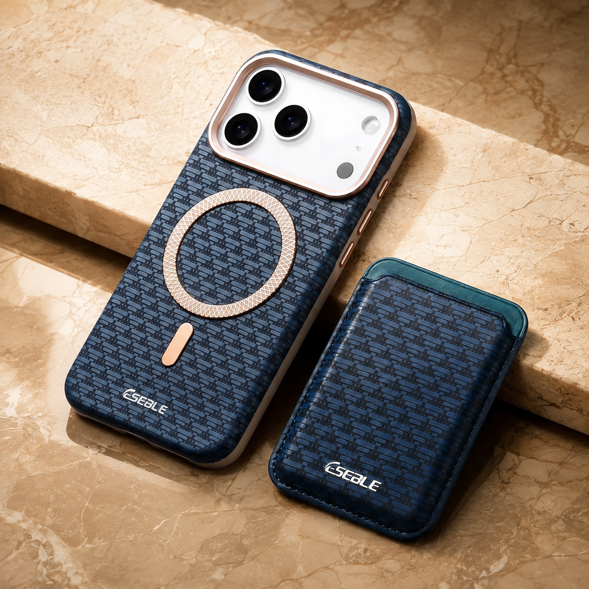 Premium iPhone Case MagSafe Detachable Magnetic Wallet Card Holder Woven PU Leather Protective Cover Vintage Slim Shockproof Non Slip Card Storage Case