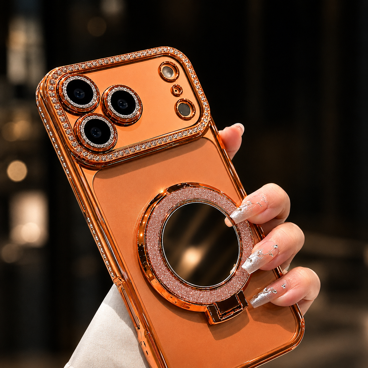 Premium iPhone Case MagSafe Diamond Mirror Glitter Cover Transparent Shockproof Anti Scratch Non Slip Slim Protective Sparkle Design Full Coverage Fit