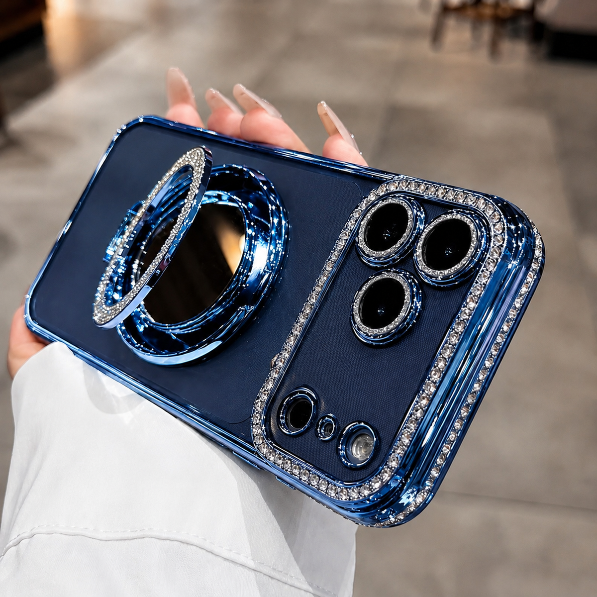 Premium iPhone Case MagSafe Diamond Mirror Glitter Cover Transparent Shockproof Anti Scratch Non Slip Slim Protective Sparkle Design Full Coverage Fit