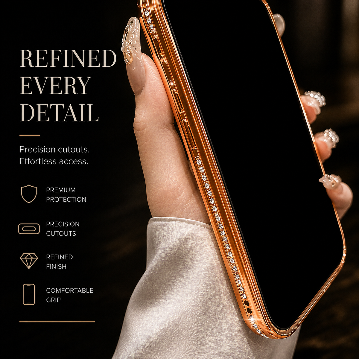 Premium iPhone Case MagSafe Diamond Mirror Glitter Cover Transparent Shockproof Anti Scratch Non Slip Slim Protective Sparkle Design Full Coverage Fit