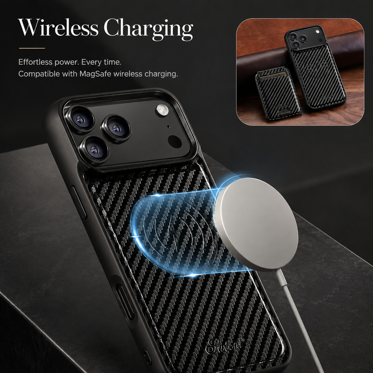 Premium iPhone Case MagSafe Faux Leather Wallet Card Holder Stand Shockproof Protective Cover Wireless Charging Slim Magnetic Full Coverage Protection