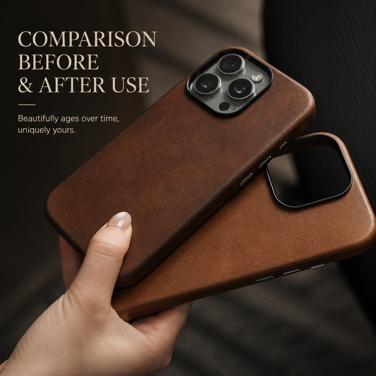 Premium iPhone Case MagSafe Genuine Cowhide Leather Cover Magnetic Protective Full Body Shockproof Anti Fingerprint Camera Protection Retro Slim Style