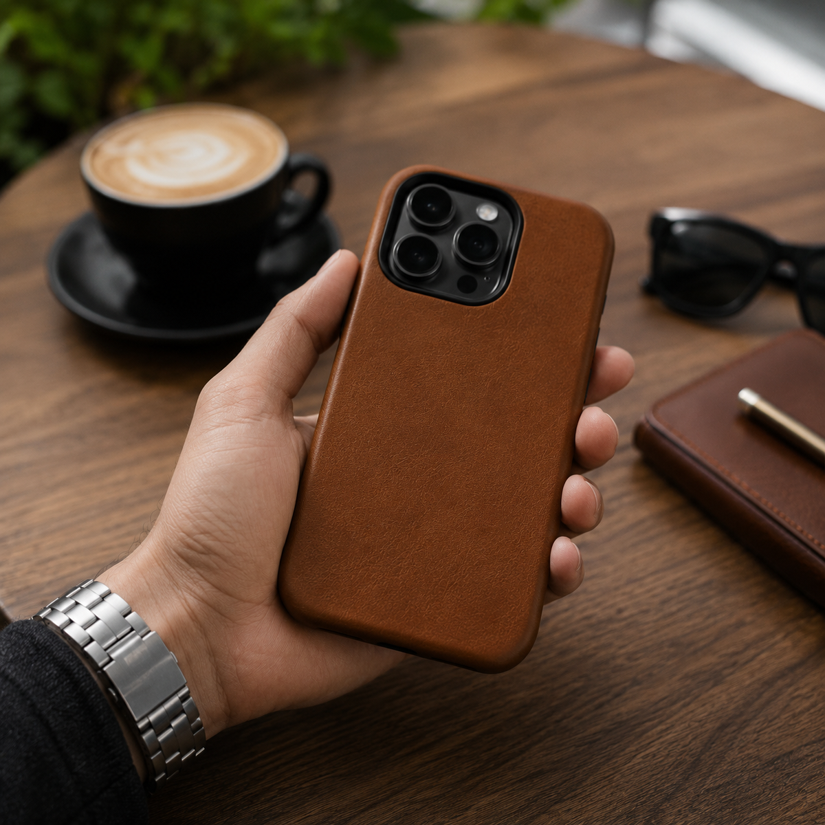 Premium iPhone Case MagSafe Genuine Cowhide Leather Cover Magnetic Protective Full Body Shockproof Anti Fingerprint Camera Protection Retro Slim Style