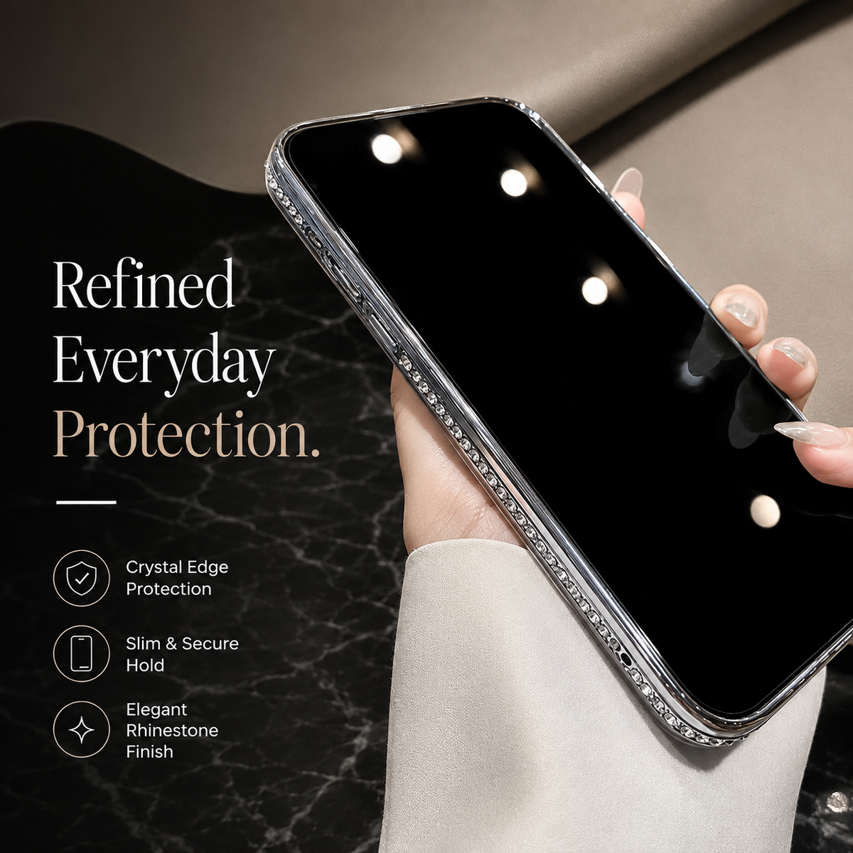 Premium iPhone Case MagSafe Glitter Lens Film Mirror Magnetic Ring Stand Clear TPU Shockproof Anti Scratch Slim Sparkling Protective Cover Case Design