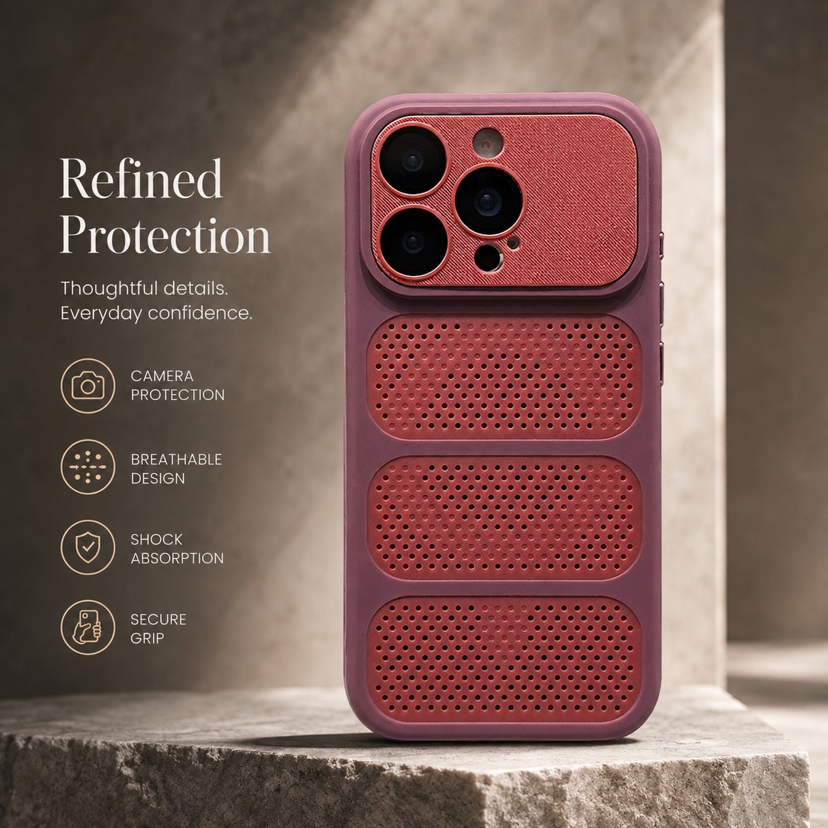Premium iPhone Case MagSafe Heat Dissipation Mesh Magnetic Shockproof Acrylic Protective Cover Matte Soft Washable Slim Cooling Bumper Case