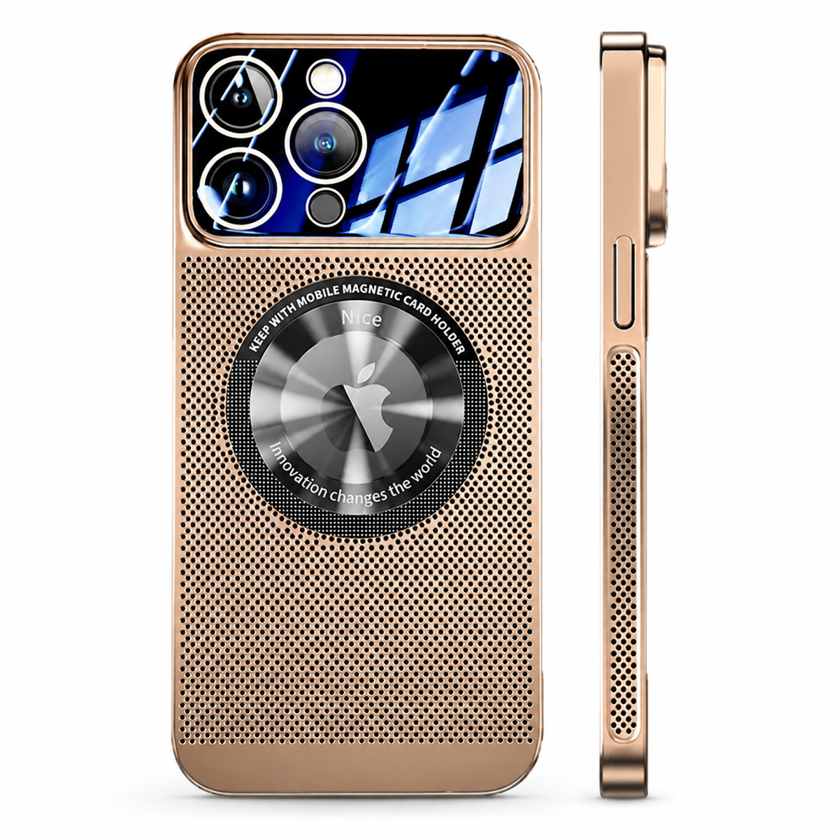 Premium iPhone Case MagSafe Heat Dissipation Metal Frame Shockproof Camera Lens Protection Electroplated Slim Protective Cover Magnetic Cooling Design