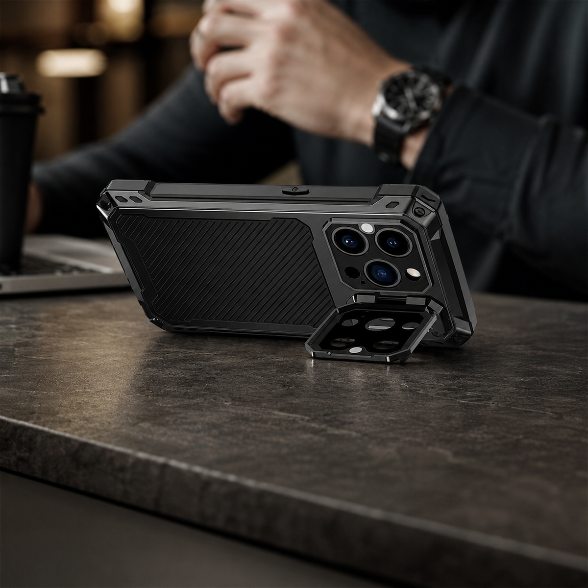 Premium iPhone Case MagSafe Heavy Duty Aluminum Armor Shockproof Full Coverage Camera Screen Protection Kickstand Non Slip Dual Layer Rugged Case