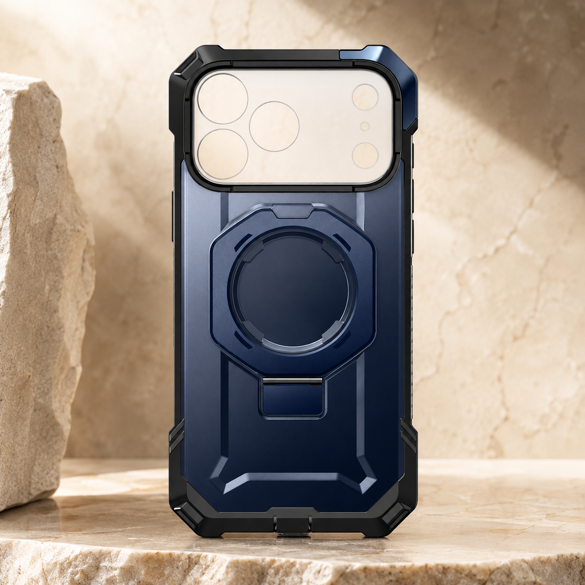 Premium iPhone Case MagSafe Heavy Duty Rugged Shockproof PC TPU Protective Cover Camera Control Button Magnetic Kickstand Non Slip Armor Bumper Case